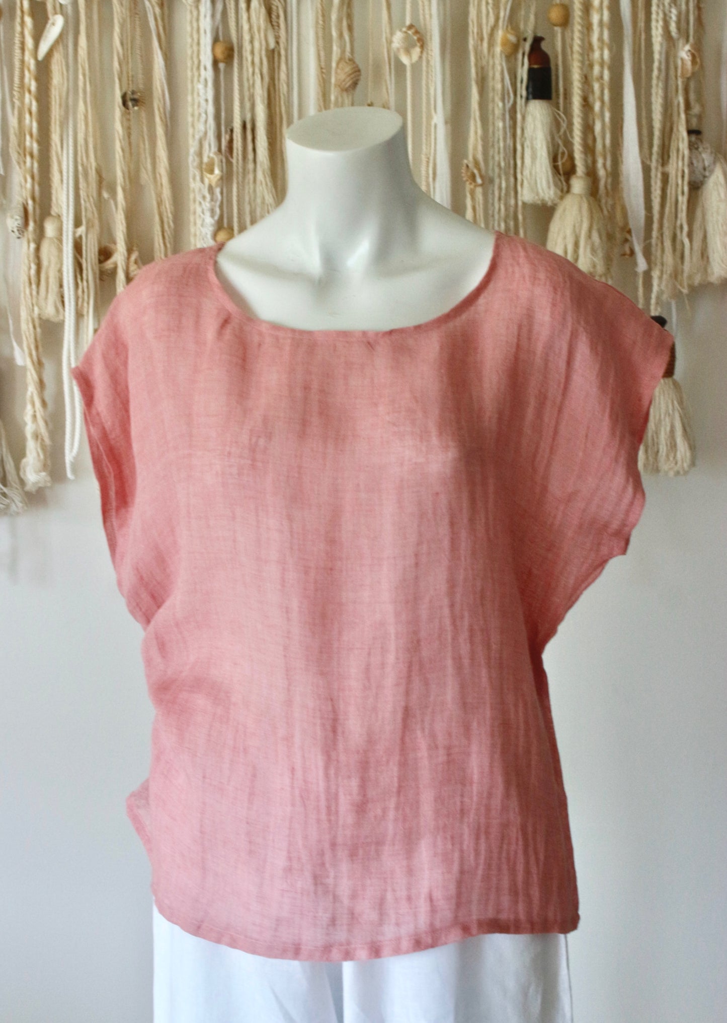 Mesh Linen Top Maple