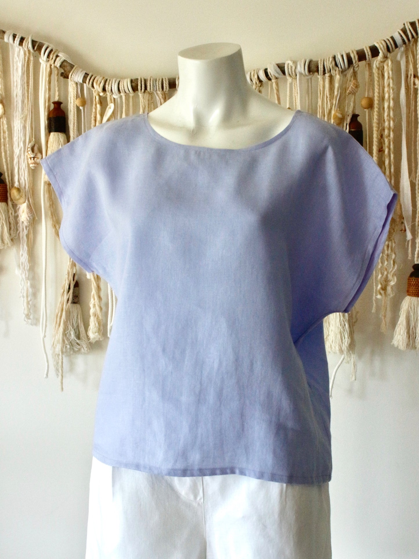 Havana Linen Sleeved Top Jacaranda