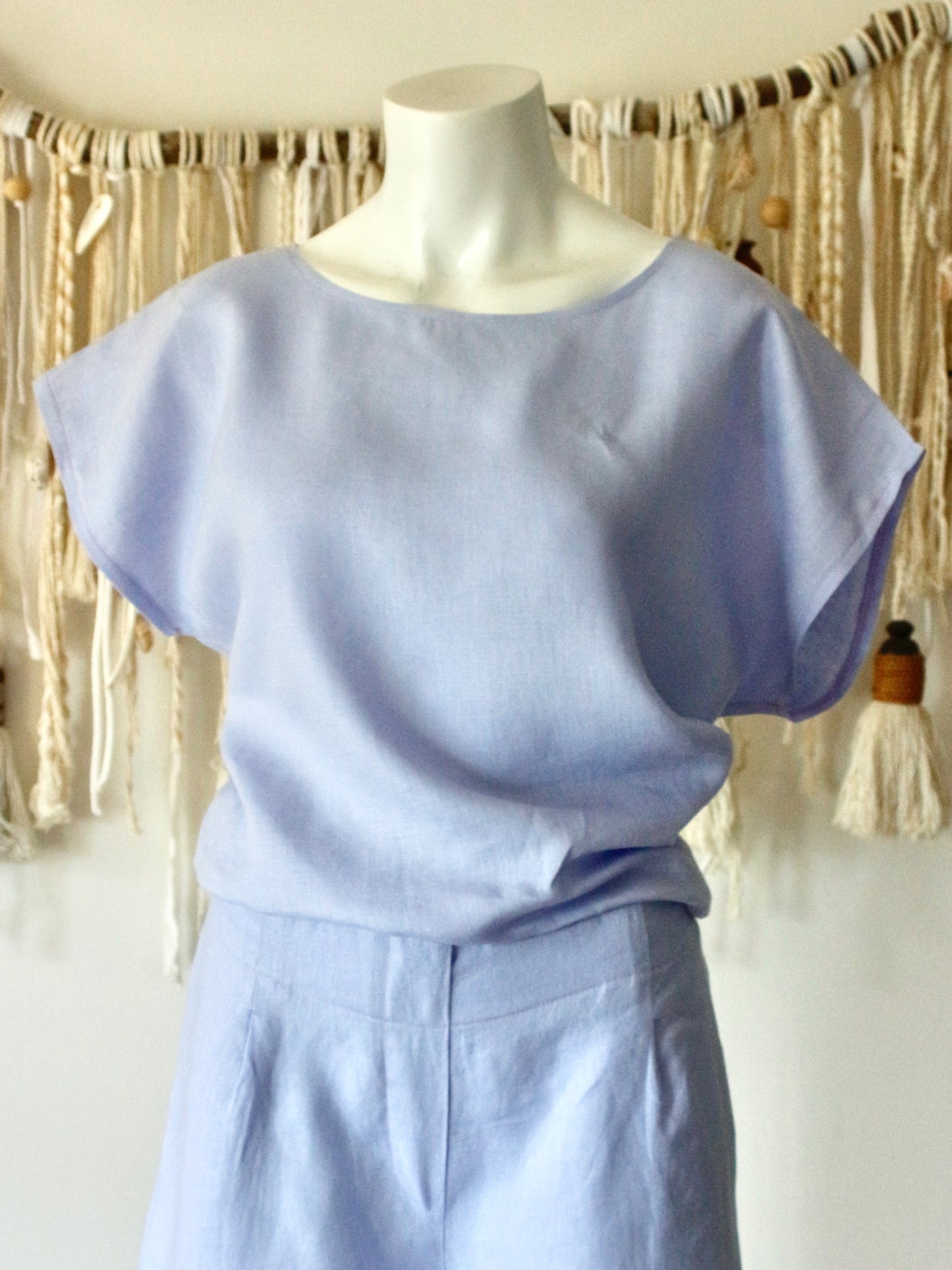 Havana Linen Sleeved Top Jacaranda