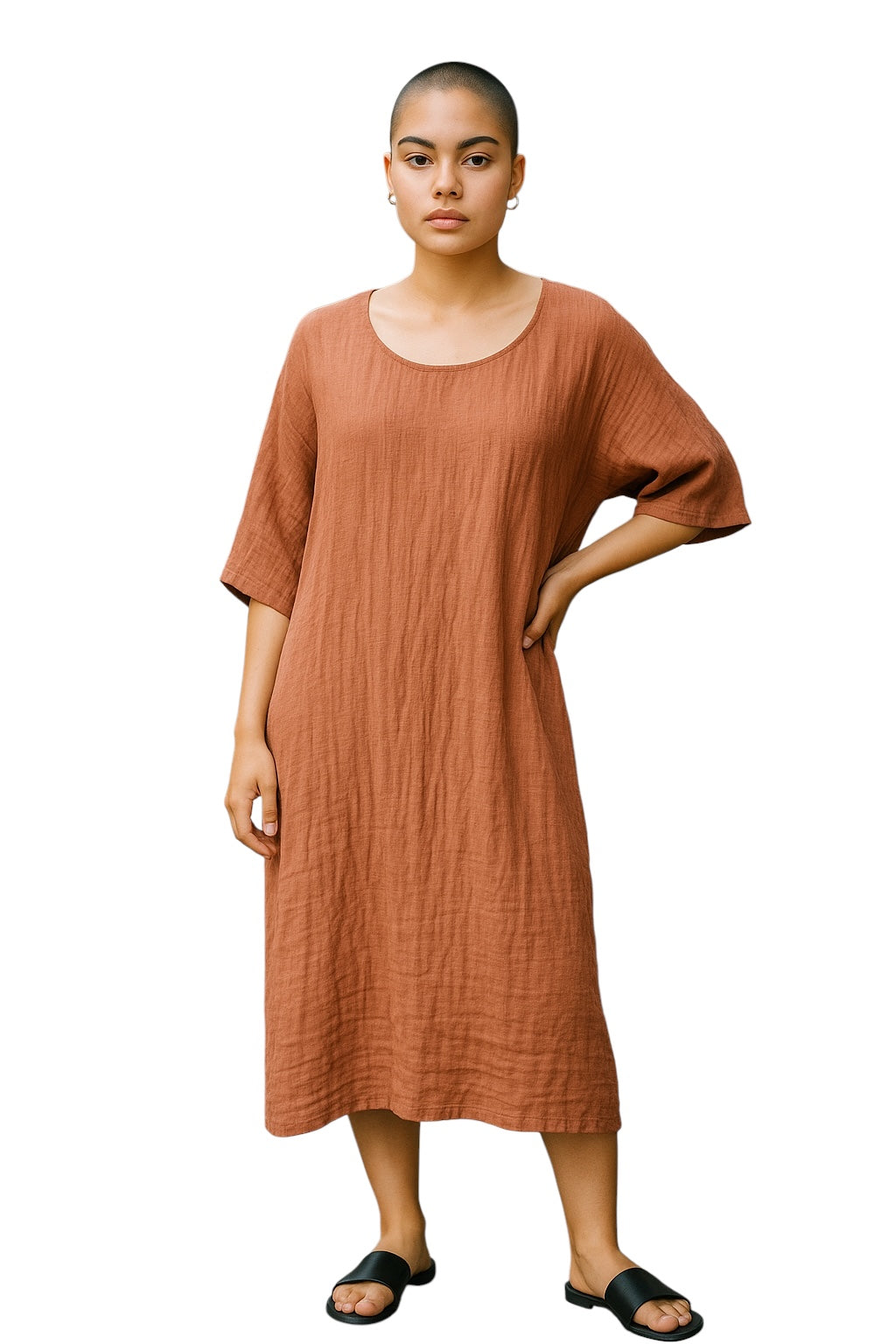 Mesh Linen Dress - Maple