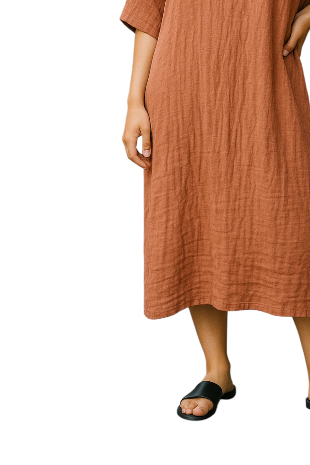 Mesh Linen Dress - Maple