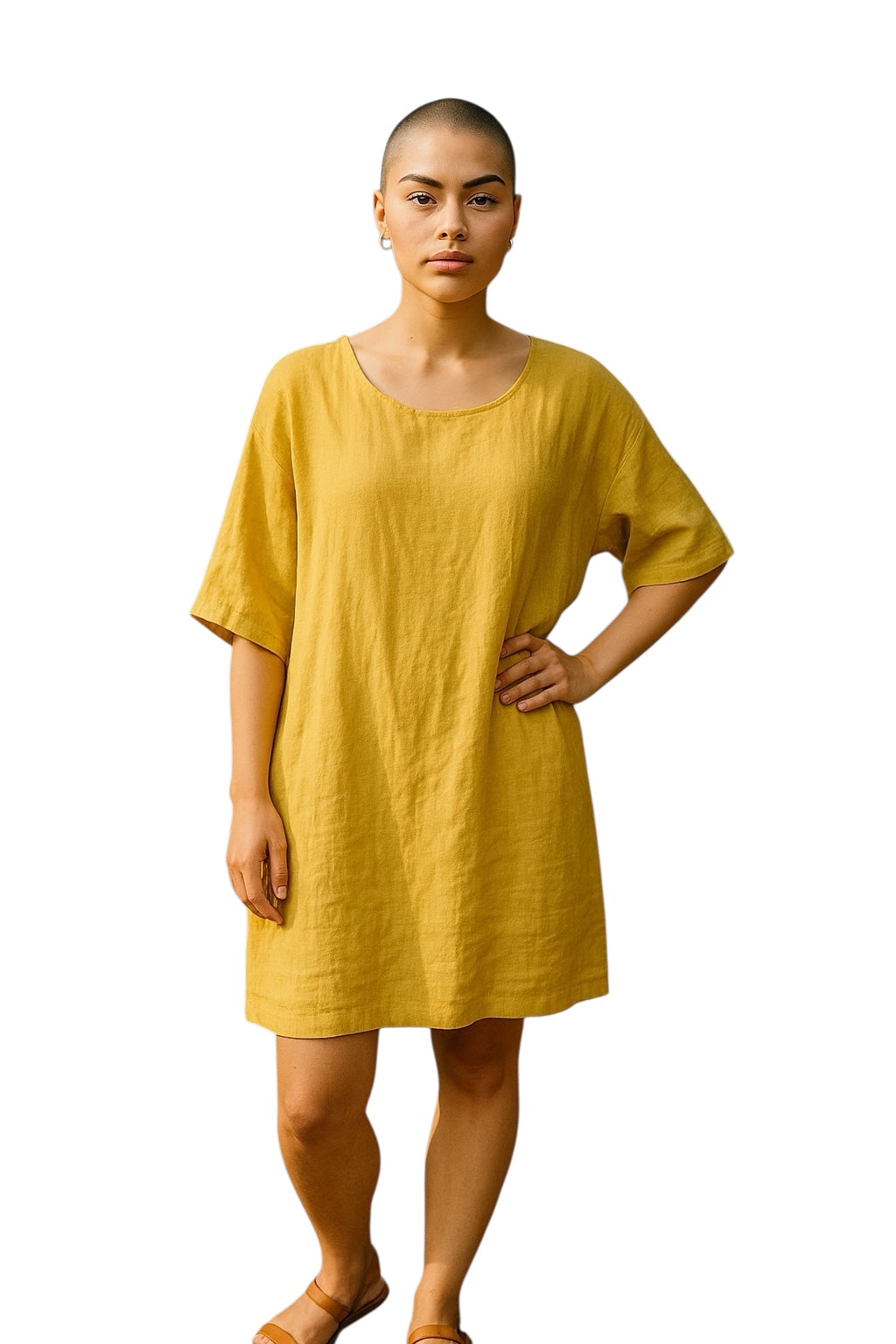 Mesh Linen Dress Dijon