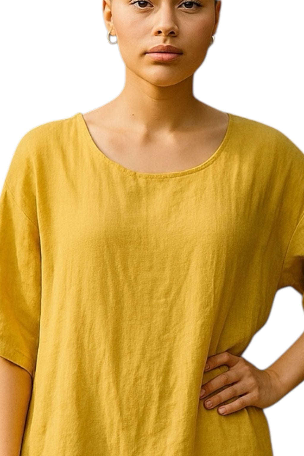 Mesh Linen Dress Dijon