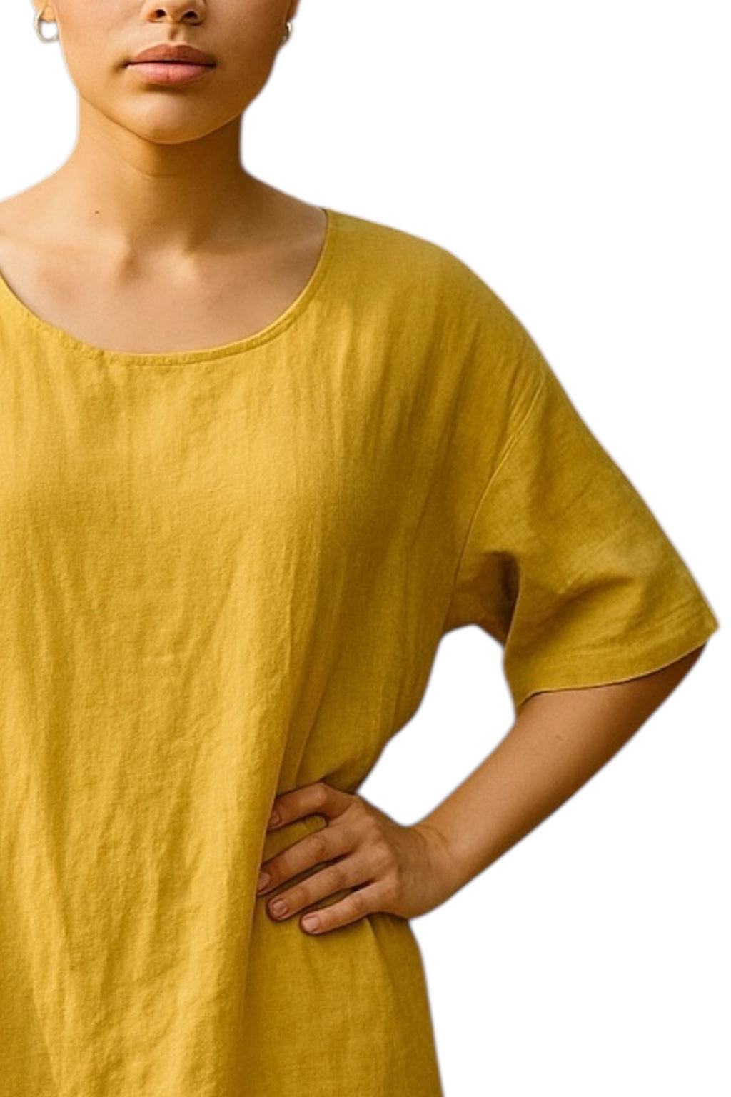 Mesh Linen Dress Dijon