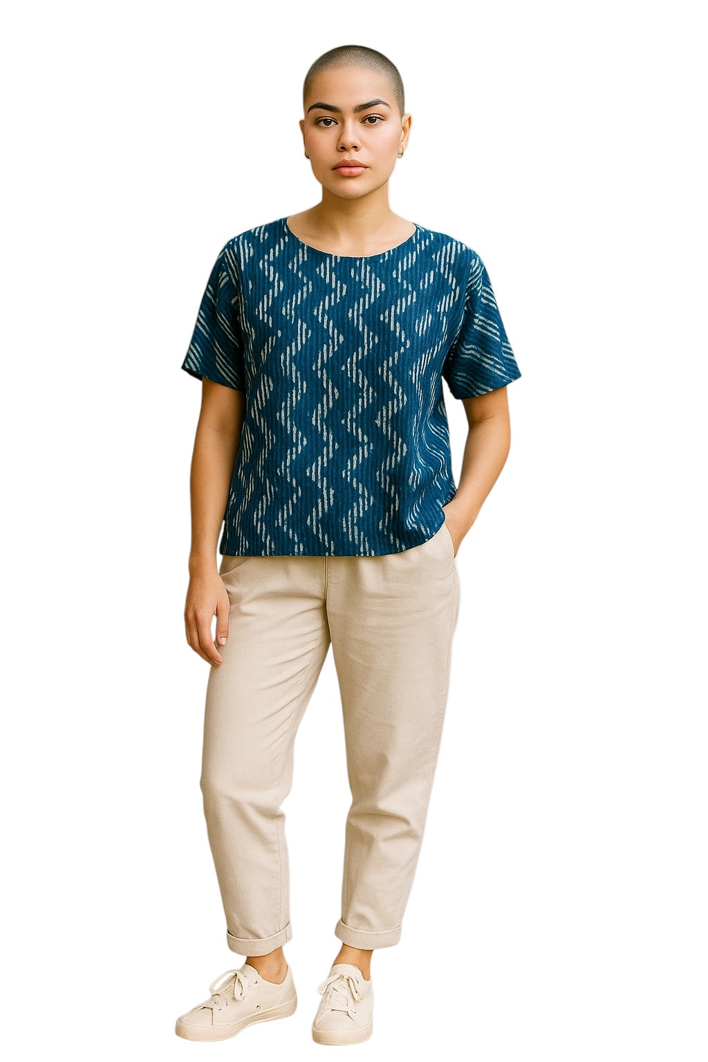 Cotton Print Top Squiggle Print