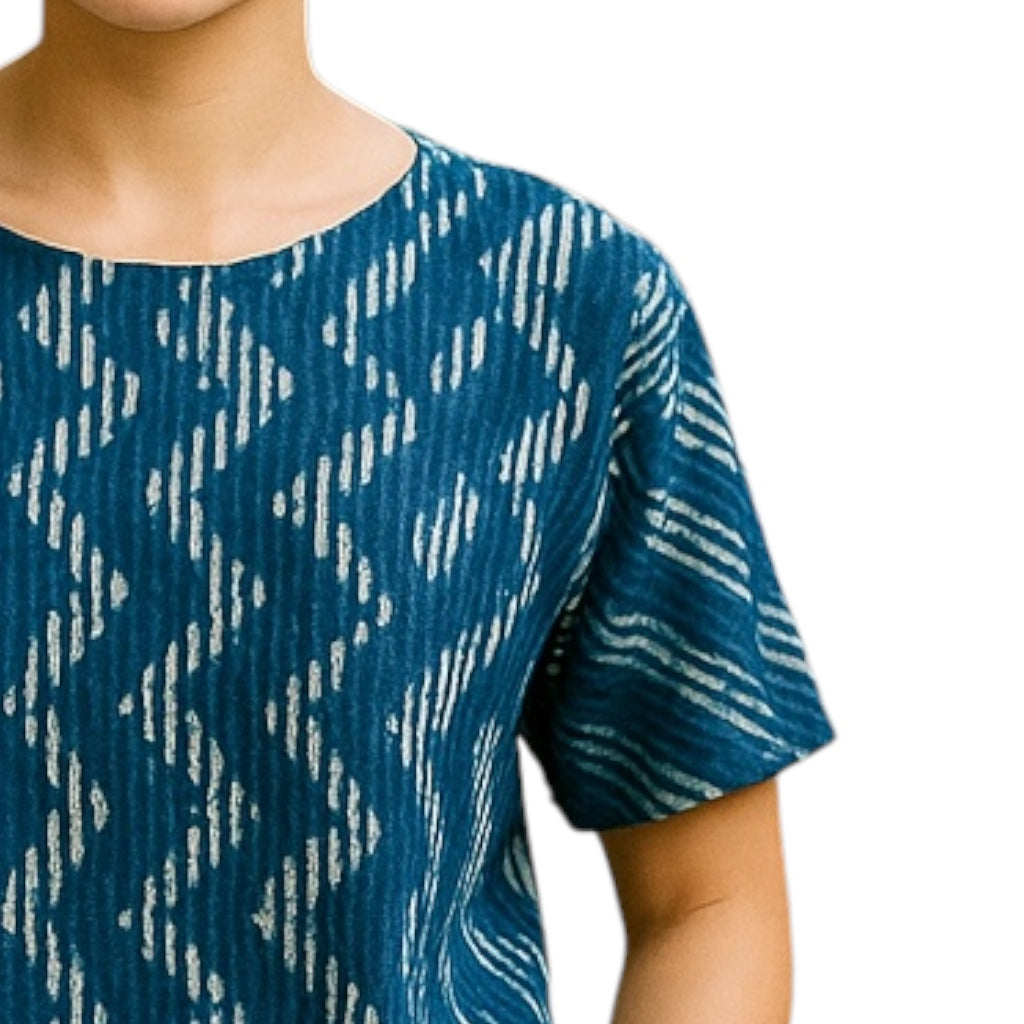 Cotton Print Top Squiggle Print