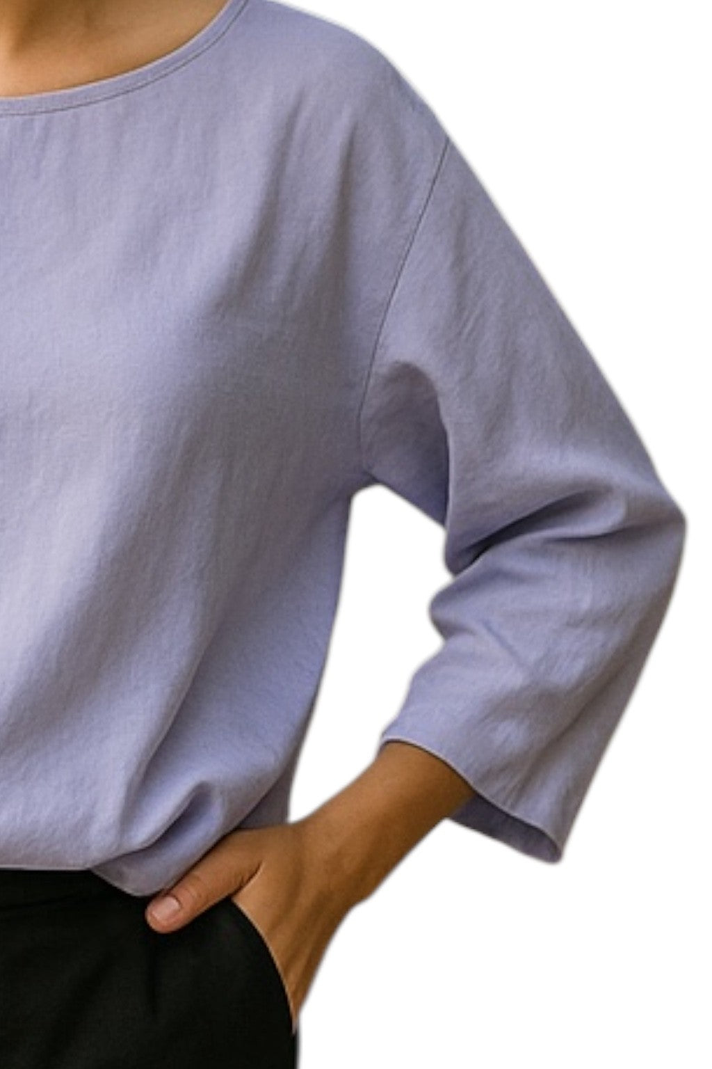 Havana Linen Sleeved Top Jacaranda