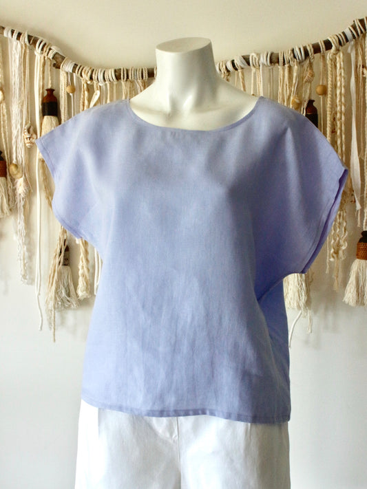 Havana Linen Sleeved Top Jacaranda