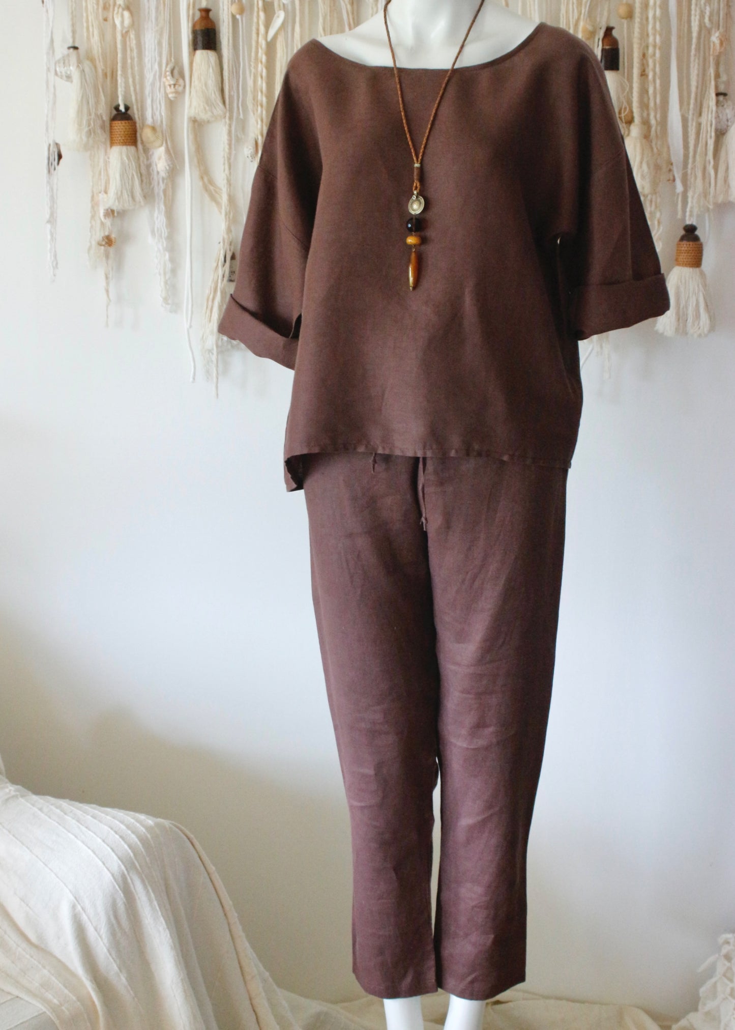 Havanna Linen Narrow Leg Pants