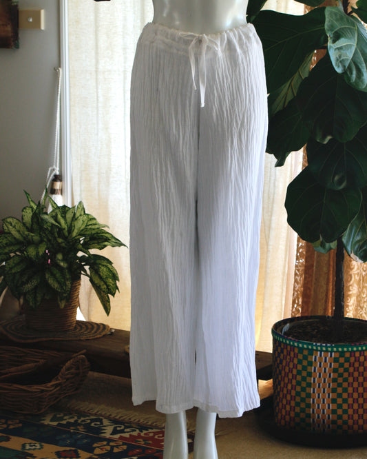 Wide Leg Pants -  Excelsior Linen White