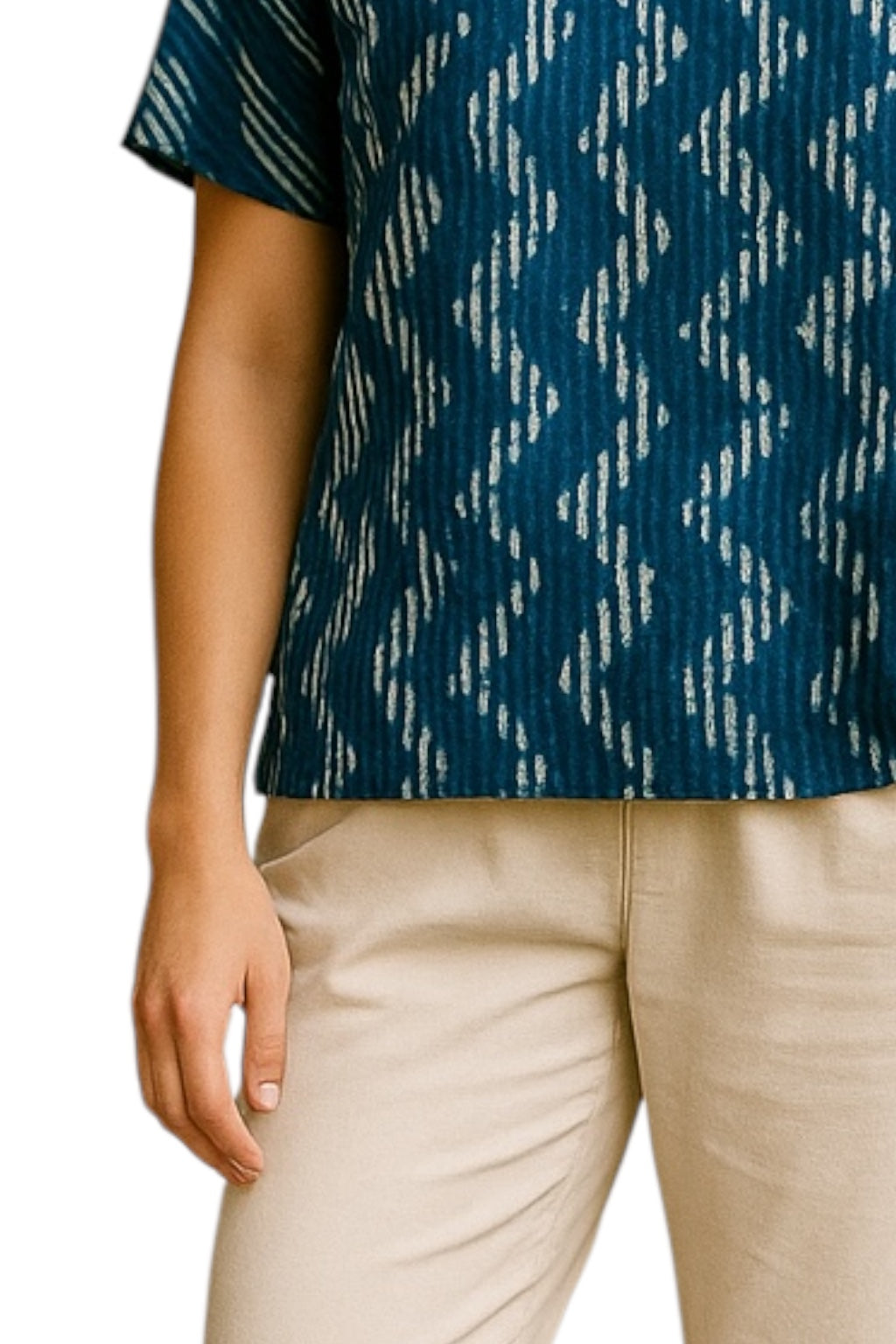 Cotton Print Top Squiggle Print