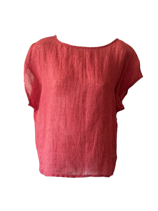 Mesh Linen Top Rouge