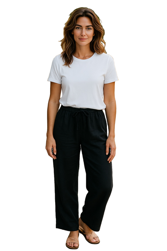 Havana Linen Narrow Leg Pants Blue